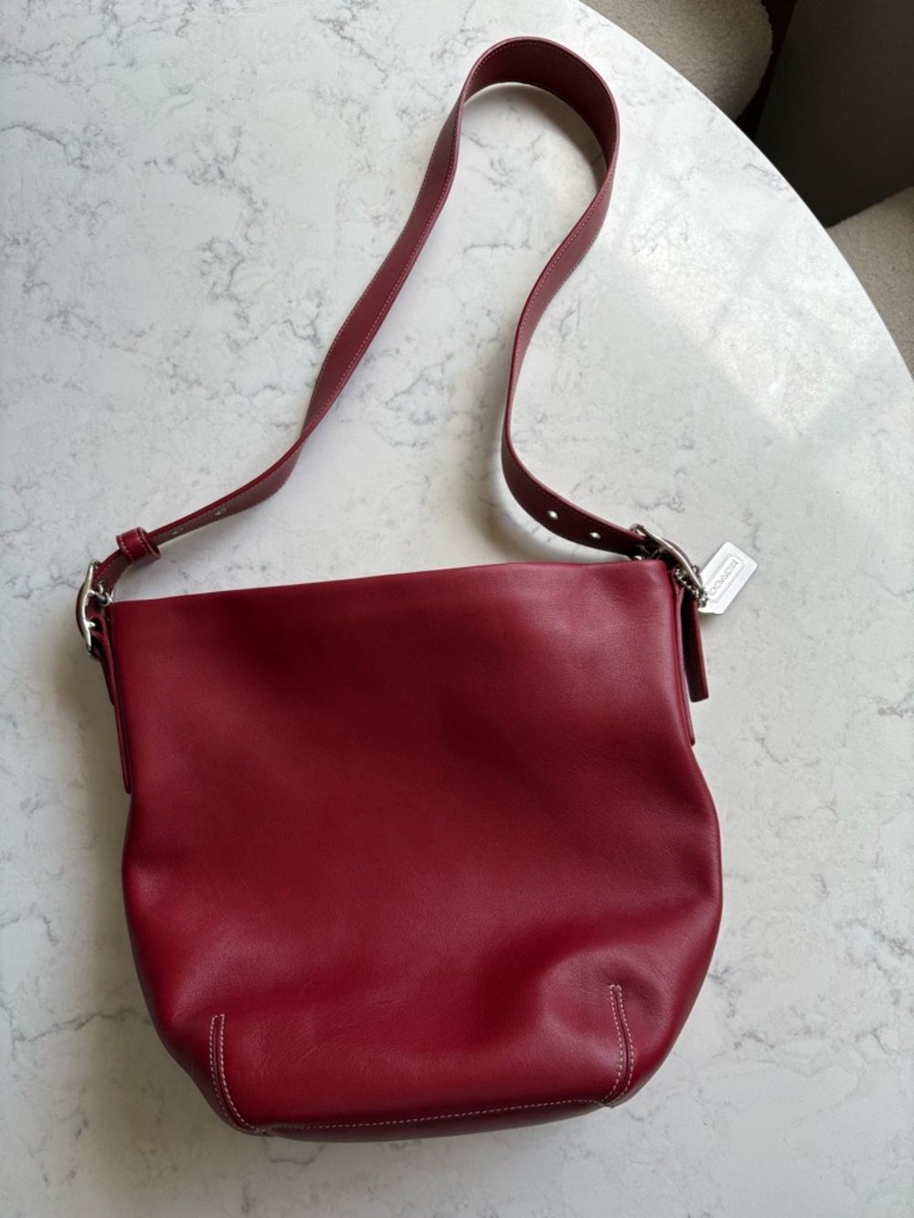Coach Women's Red Leather Shoulder Bag